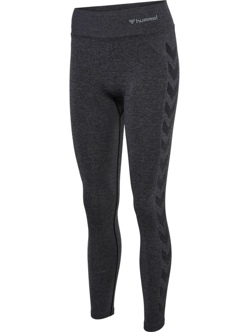 hmlCI SEAMLESS MW SCRUNCH TIGHT, BLACK MELANGE hmlCI SEAMLESS MW SCRUNCH TIGHT, BLACK MELANGE, packshot