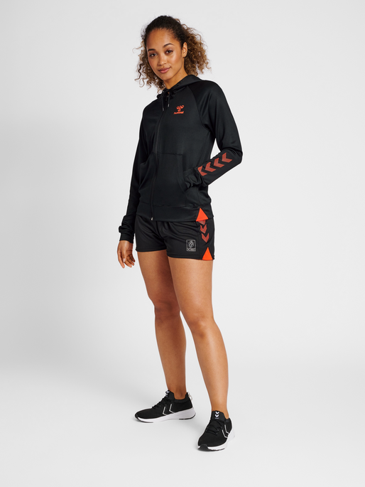 hmlGG12 ACTION ZIP HOODIE WOMAN, BLACK, model