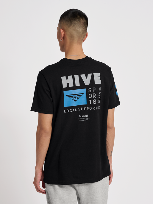 hmlHIVE MASON T-SHIRT, BLACK, model