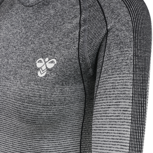 hmlGG12 TRAINING SEAMLESS L/S WOMAN, BLACK MELANGE, packshot