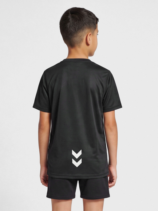 hmlRUN JERSEY S/S KIDS, BLACK, model