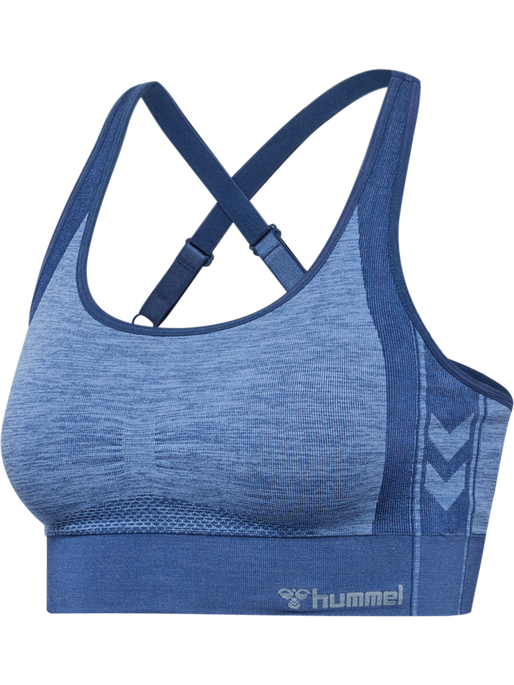 hmlMT SHINE SEAMLESS SPORTS BRA, BLUE INDIGO MELANGE hmlMT SHINE SEAMLESS SPORTS BRA, BLUE INDIGO MELANGE, packshot