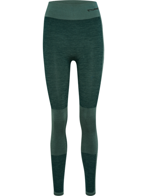 hmlCLEA SEAMLESS MID WAIST TIGHTS, GREEN GABLES/GARDEN TOPIARY ME, packshot
