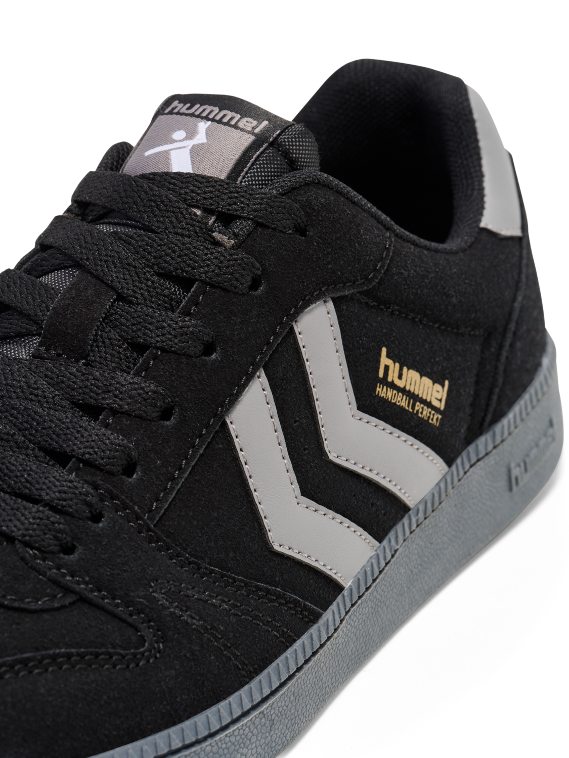 HANDBALL PERFEKT SYNTH. SUEDE, BLACK/GREY, packshot
