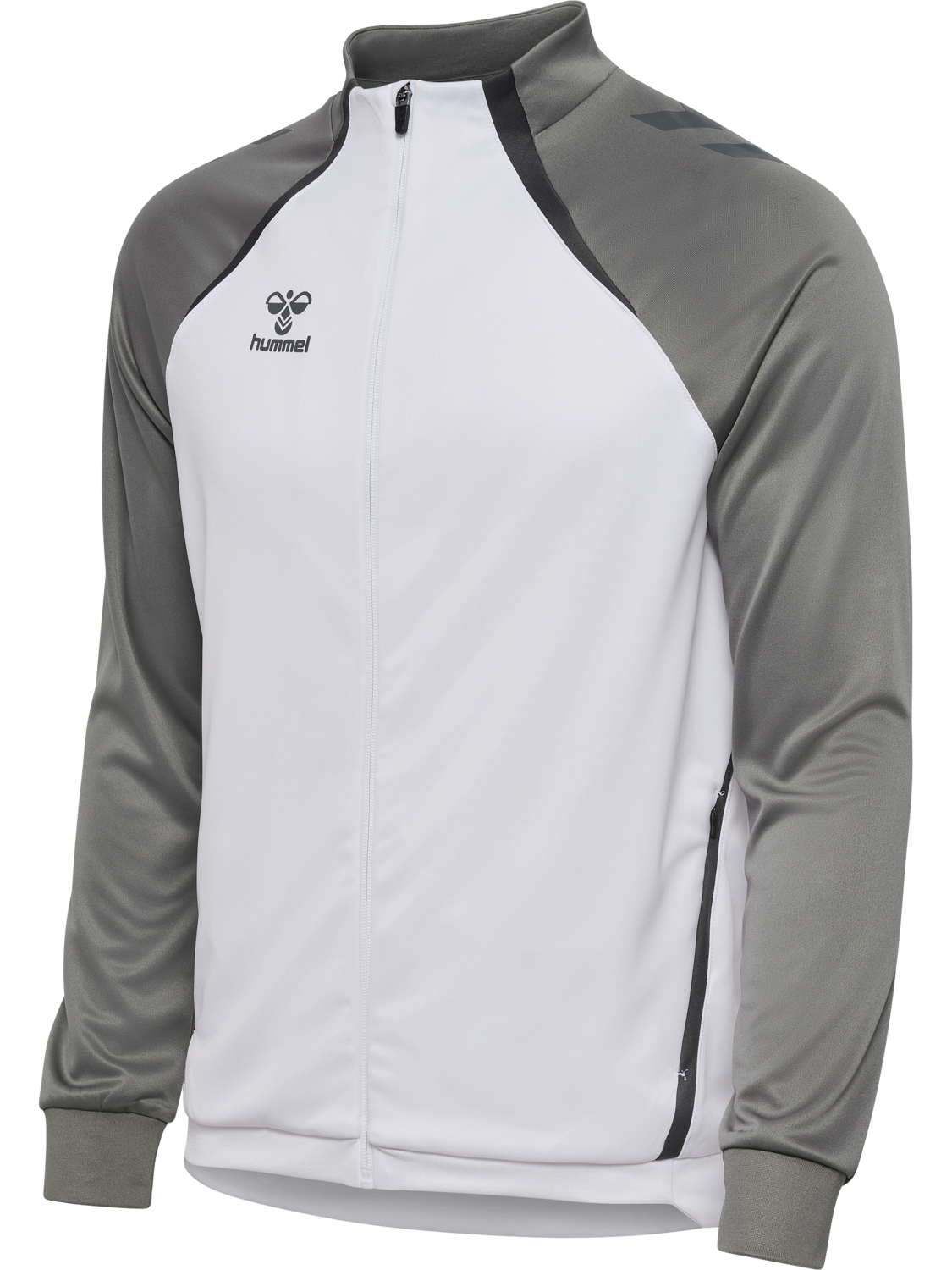 hmlLEAD 2.0 TRACK ZIP JACKET, WHITE/STEEL GRAY, packshot