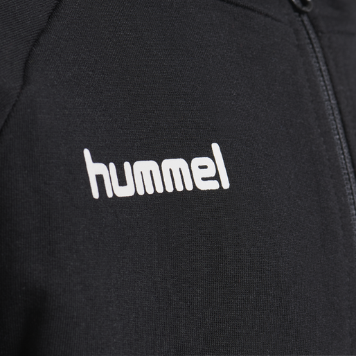 HMLGO KIDS COTTON ZIP HOODIE, BLACK, packshot