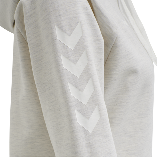 HMLGO COTTON HOODIE WOMAN, EGRET MELANGE HMLGO COTTON HOODIE WOMAN, EGRET MELANGE, packshot