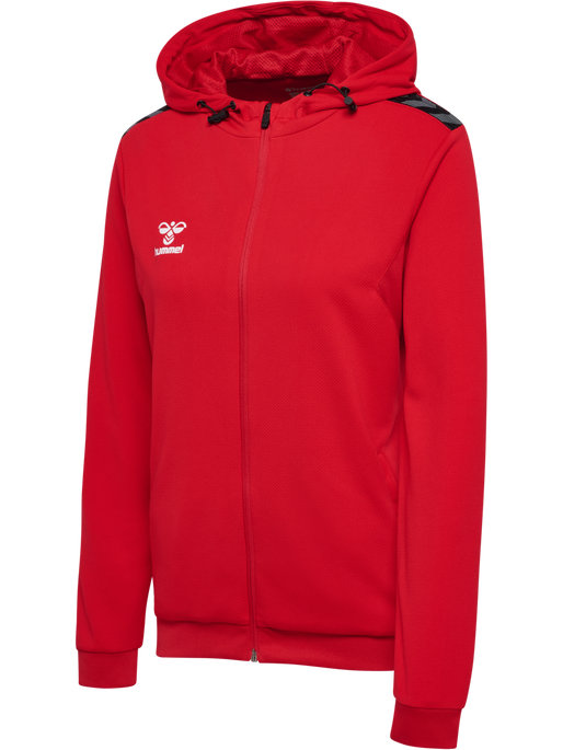 hmlAUTHENTIC PL ZIP HOODIE WOMAN, TRUE RED, packshot