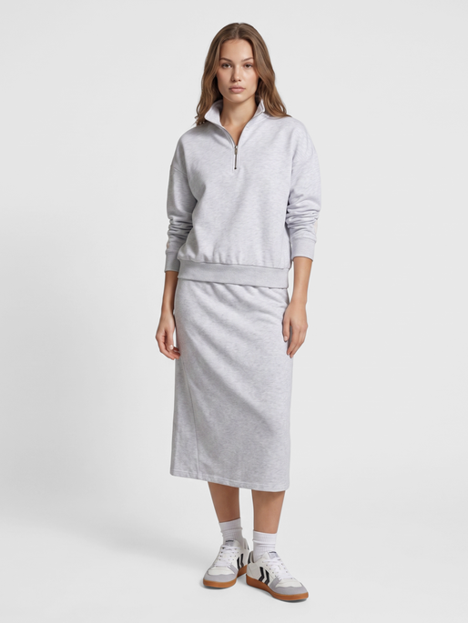 hmlI-D SKIRT, LIGHT GREY MELANGE, model