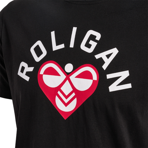 hmlROLIGAN COTTON T-SHIRT, BLACK hmlROLIGAN COTTON T-SHIRT, BLACK, packshot