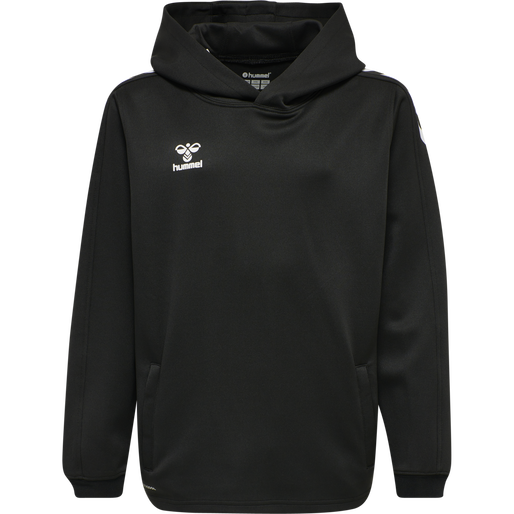 hmlCORE XK POLY KIDS SWEAT HOODIE, BLACK/BLACK, packshot