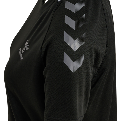 hmlONGRID POLY JERSEY S/S WO, JET BLACK/FORGED IRON, packshot