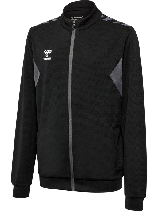 hmlAUTHENTIC PL ZIP JACKET KIDS, BLACK, packshot