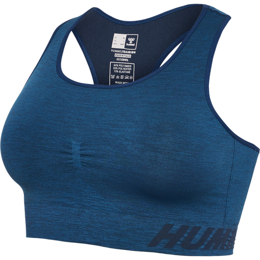 hmlTE CURVE SEAMLESS SPORTS BRA, INSIGNIA BLUE MELANGE hmlTE CURVE SEAMLESS SPORTS BRA, INSIGNIA BLUE MELANGE, packshot