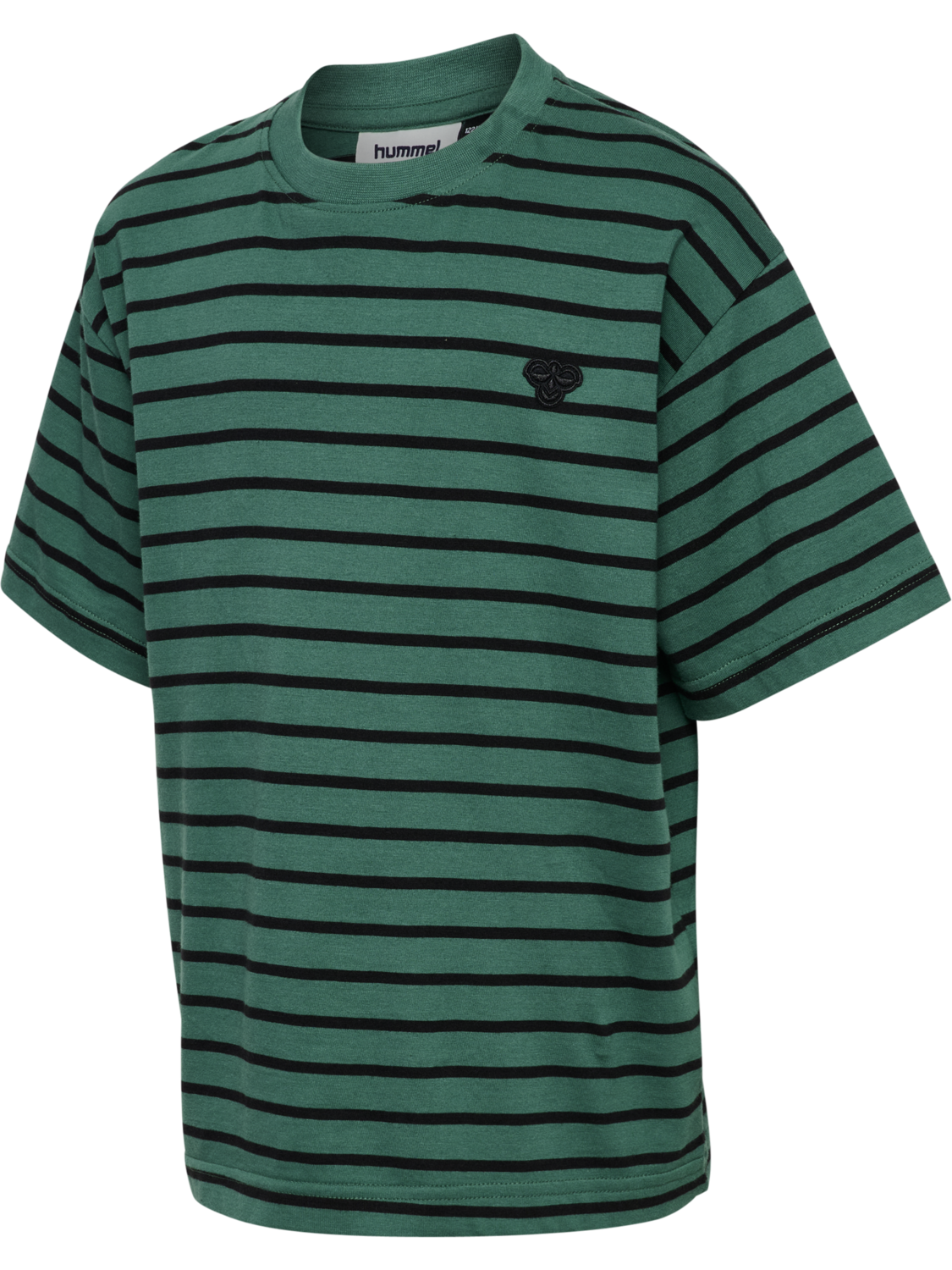 hmlJR LOOSE STRIPED T-SHIRT S/S BEE, SMOKE PINE, packshot