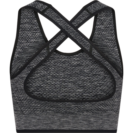 hmlMT UNA SEAMLESS SPORTS TOP, BLACK MELANGE, packshot