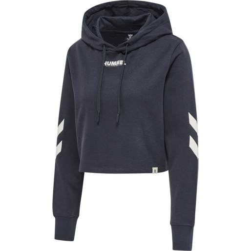 hmlLEGACY WOMAN CROPPED HOODIE, BLUE NIGHTS, packshot