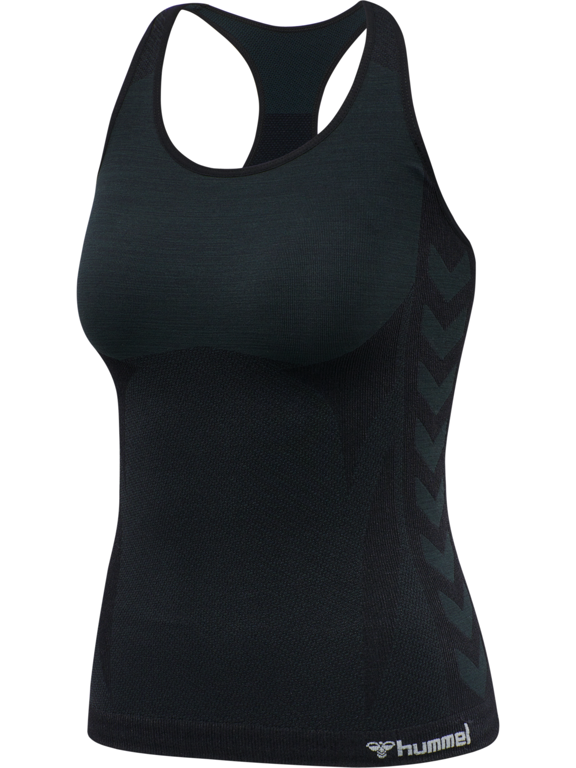 hmlCLEA SEAMLESS TOP, BLACK MELANGE, packshot