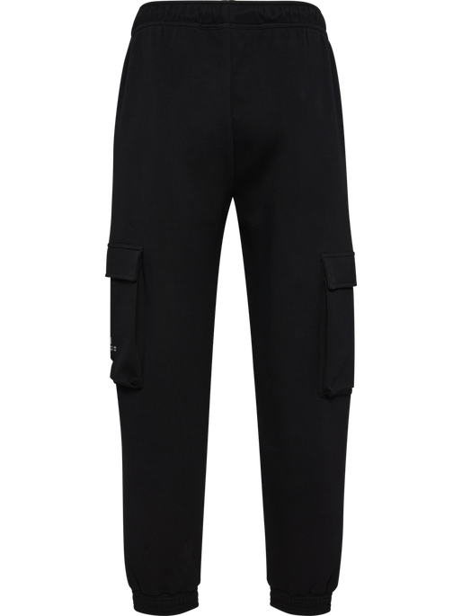 hmlTECH FLEECE LOOSE CARGO PANTS, BLACK, packshot