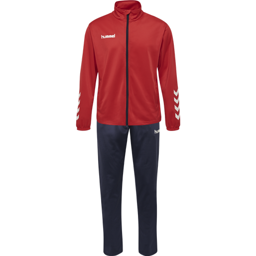 hmlPROMO POLY SUIT, TRUE RED/MARINE, packshot