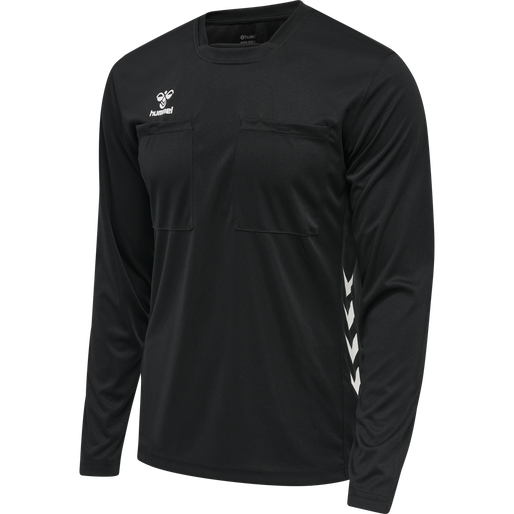 hmlREFEREE CHEVRON JERSEY L/S, BLACK, packshot