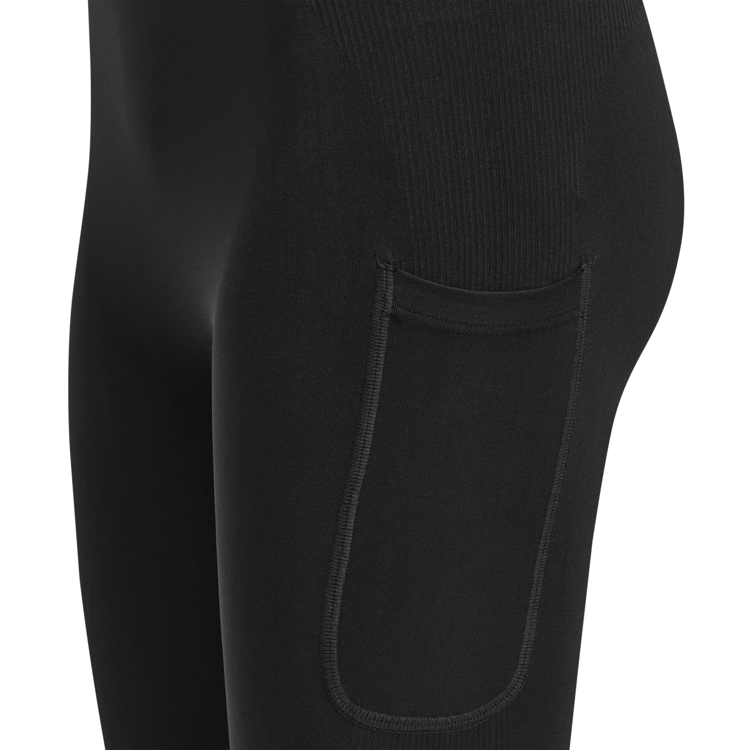 hmlMT IDA SEAMLESS MW POCKET TIGHTS, BLACK, packshot