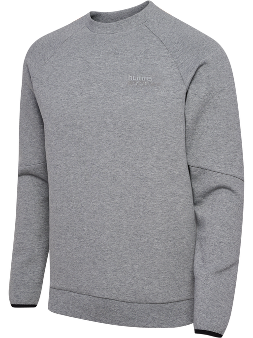 hmlTECH FLEECE REGULAR CREW, GREY MELANGE, packshot