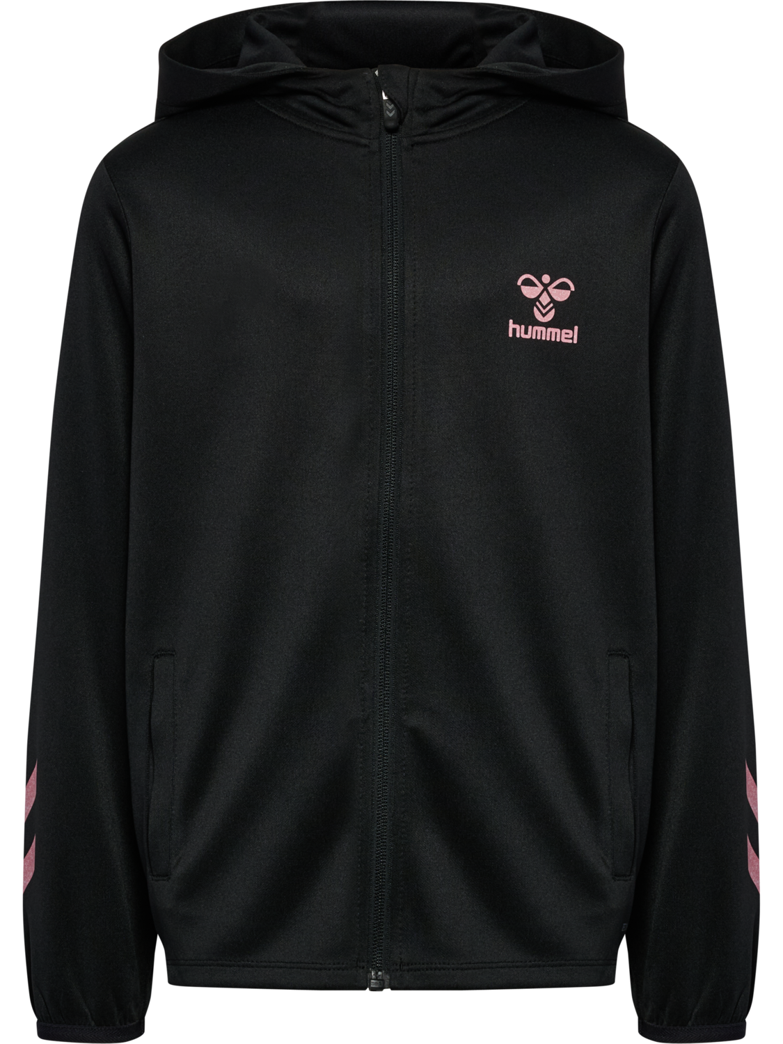 hmlSHIMMER TRACK JACKET KIDS, BLACK/BRIDAL ROSE, packshot