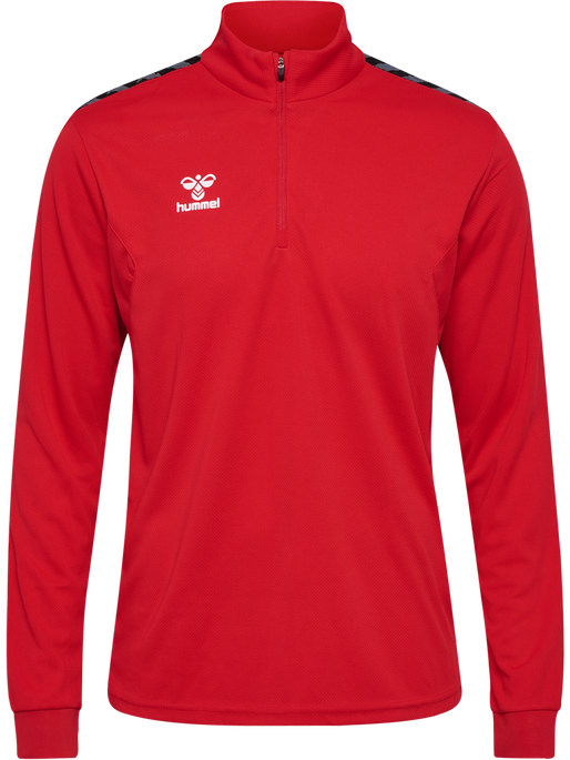 hmlAUTHENTIC HALF ZIP SWEAT, TRUE RED, packshot