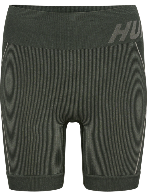 hmlTE CHRISTEL SEAMLESS SHORTS, CLIMBING IVY/SEAGRASS MELANGE, packshot