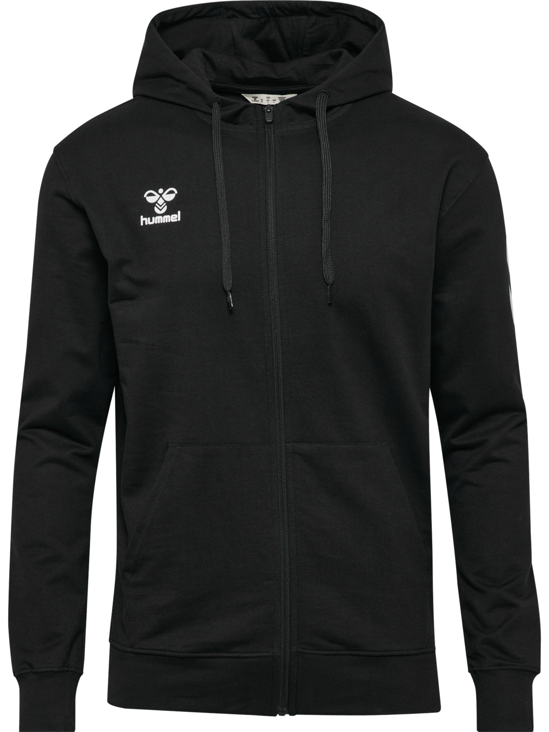 hmlGO 2.0 CHEVRON ZIP HOODIE, BLACK, packshot