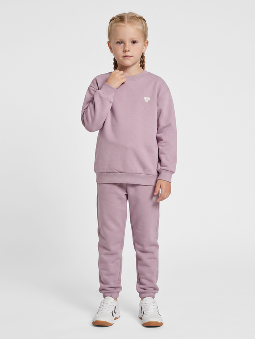 hmlJR LOOSE CREWNECK BEE, SEA FOG, model