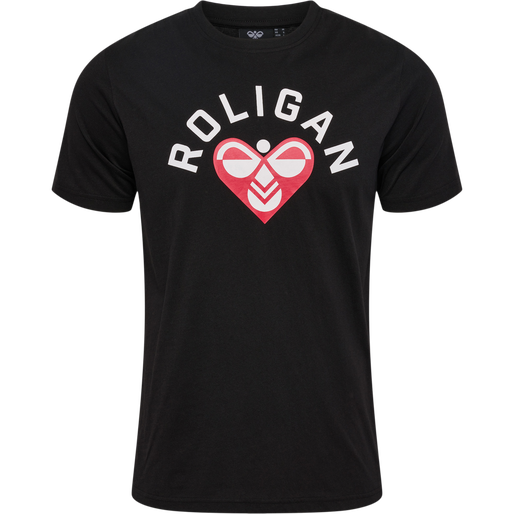 hmlROLIGAN COTTON T-SHIRT, BLACK hmlROLIGAN COTTON T-SHIRT, BLACK, packshot