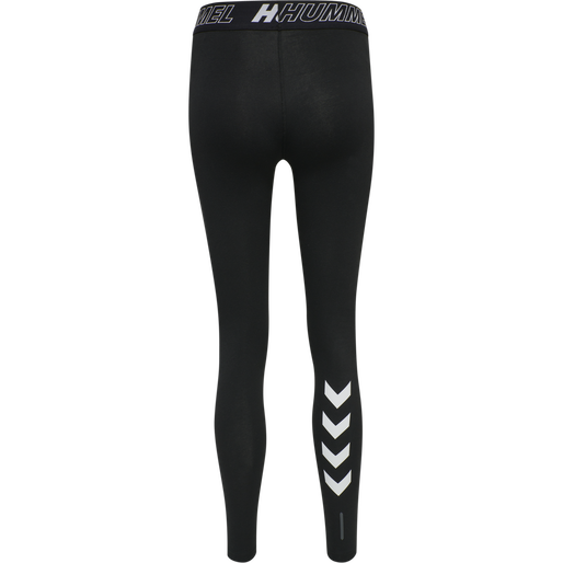 hmlTE MAJA MID WAIST COTTON TIGHTS, BLACK, packshot