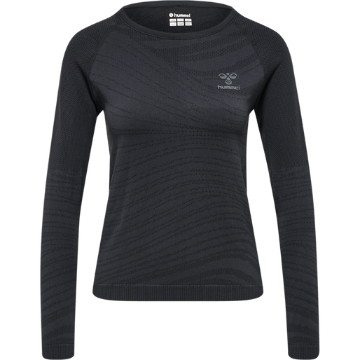 hmlONGRID SEAMLESS L/S WO, JET BLACK, packshot