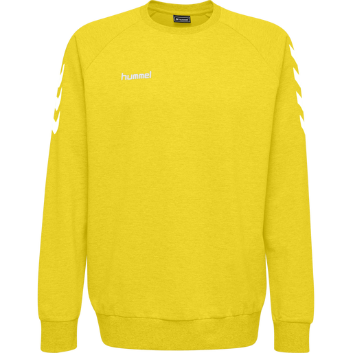 HMLGO COTTON SWEATSHIRT, SPORTS YELLOW HMLGO COTTON SWEATSHIRT, SPORTS YELLOW, packshot