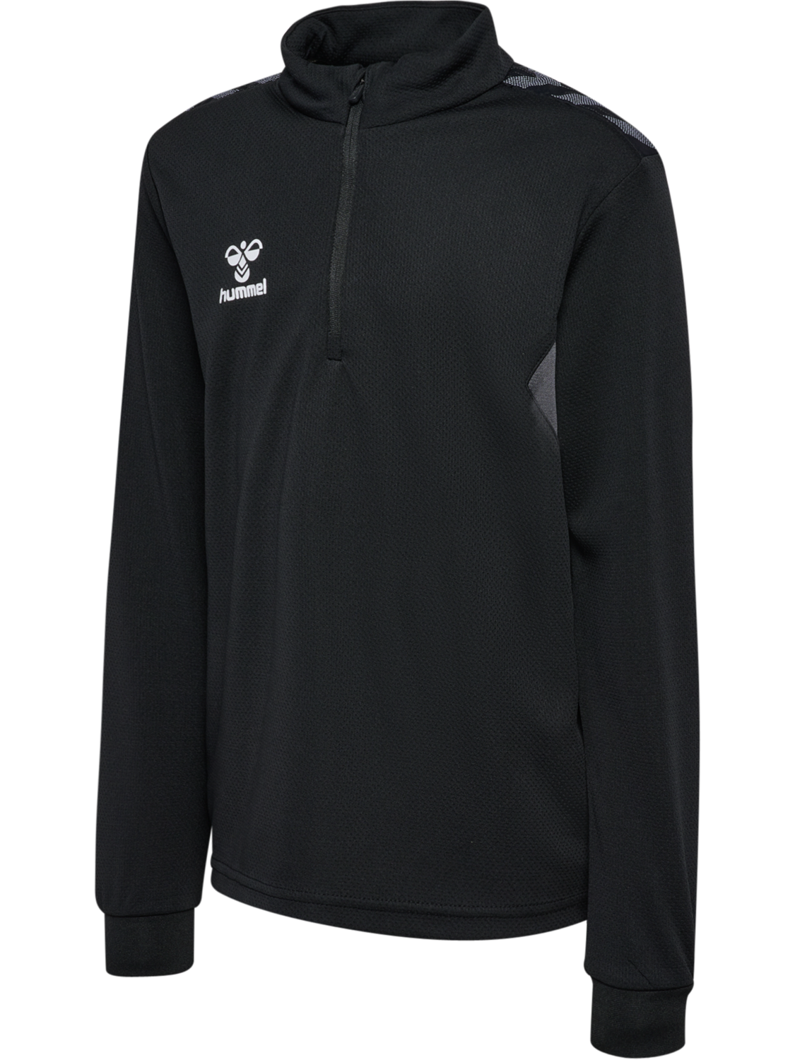 hmlAUTHENTIC HALF ZIP SWEAT KIDS, BLACK, packshot