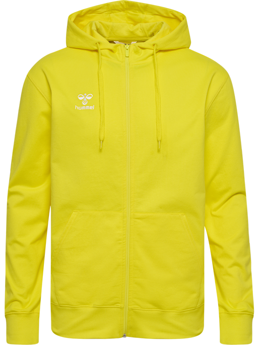 hmlGO 2.0 ZIP HOODIE, BLAZING YELLOW, packshot