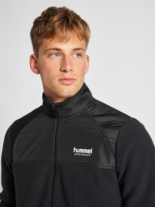 hmlLGC CHARLEY FLEECE JACKET, BLACK, model