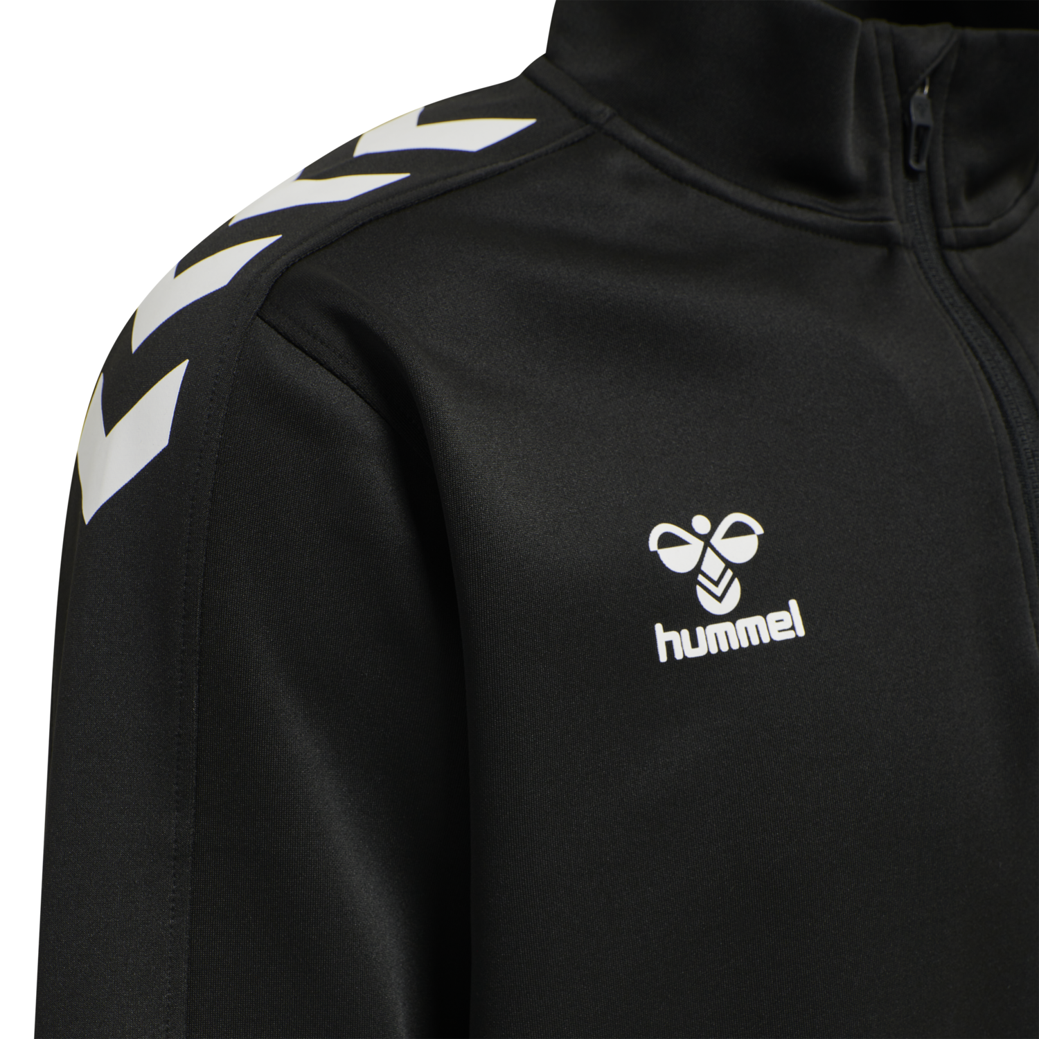 hmlCORE XK HALF ZIP POLY SWEAT, BLACK, packshot