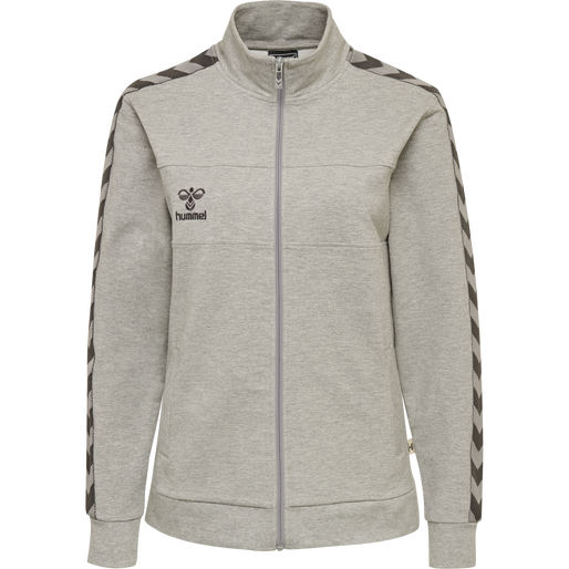 hmlMOVE CLASSIC ZIP JACKET WOMAN, GREY MELANGE hmlMOVE CLASSIC ZIP JACKET WOMAN, GREY MELANGE, packshot