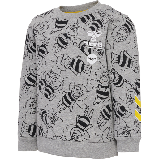 hmlMAYA AOP CREWSUIT, GREY MELANGE hmlMAYA AOP CREWSUIT, GREY MELANGE, packshot