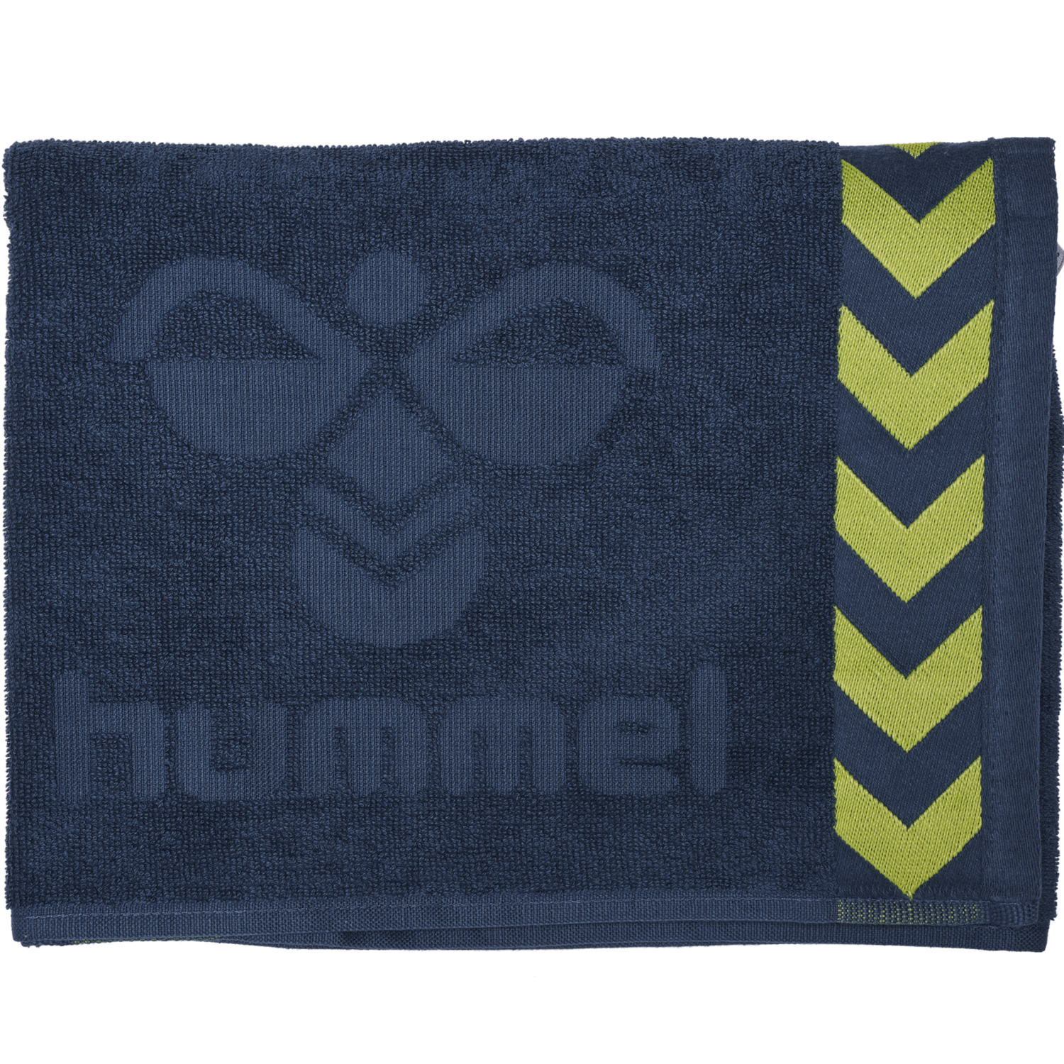 HUMMEL SMALL TOWEL, DARK DENIM/LIME PUNCH, packshot