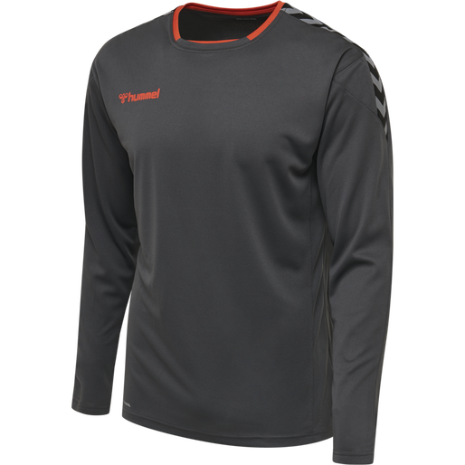 hmlAUTHENTIC POLY JERSEY L/S, ASPHALT, packshot