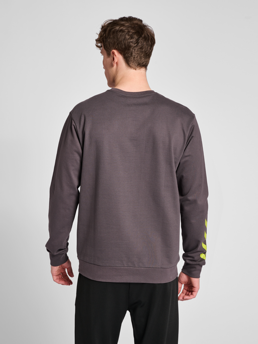 hmlOFFGRID COTTON SWEATSHIRT, FORGED IRON, model