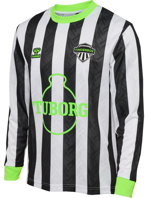 TINDERBOX 25 FOOTBALL JERSEY L/S, BLACK/WHITE, packshot