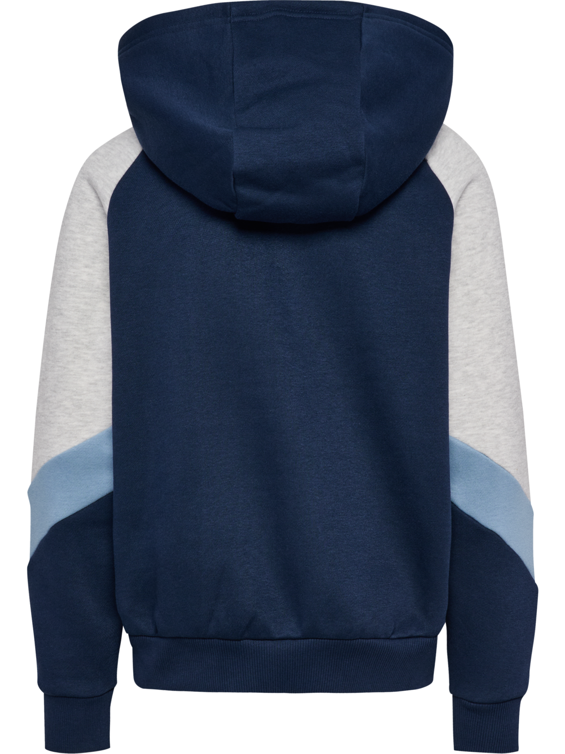 hmlJR LOOSE BLOCKED ZIP HOODIE, DRESS BLUES/FADED DENIM, packshot