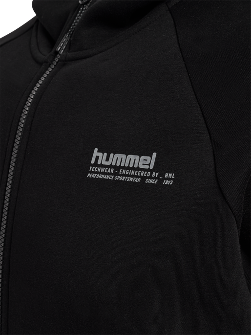 hmlTECH FLEECE REGULAR ZIP HOODIE, BLACK, packshot