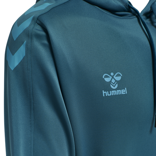 hmlCORE XK POLY SWEAT HOODIE, BLUE CORAL, packshot
