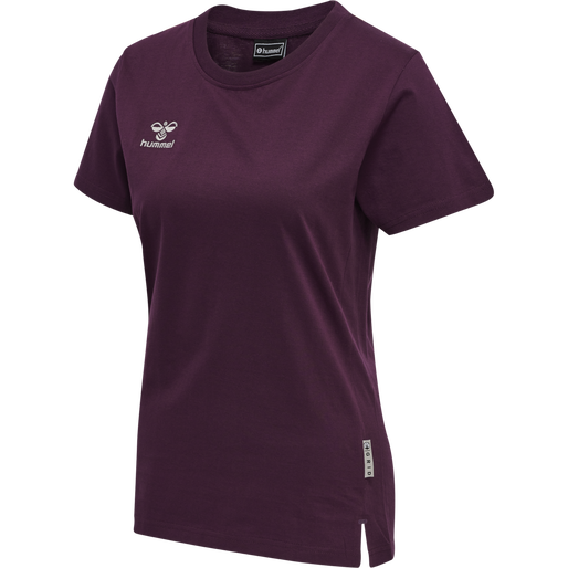 hmlMOVE GRID COTTON T-SHIRT S/S WOM, GRAPE WINE, packshot